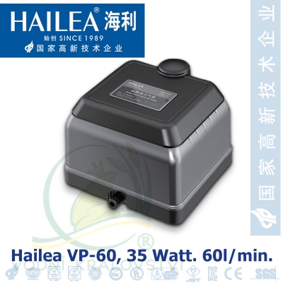 Hailea VP-60, tichý kompresor 60 litrů/min., 35 Watt