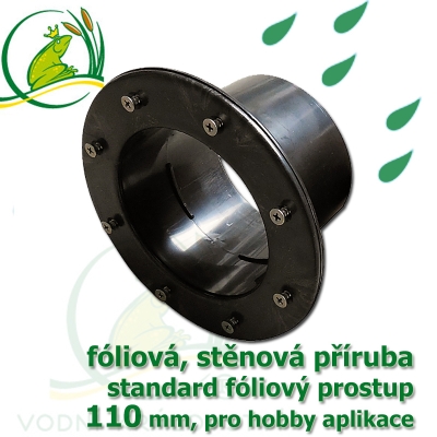  PVC příruba fóliová 110 mm, fóliový prostup standard  fóliová, stěnová přiruba standard 110 mm 